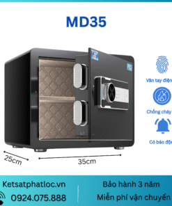 Két Sắt An Toàn Phát Lộc, MD35 Khóa Vân Tay, Mật Mã, 2 Khóa Cơ
