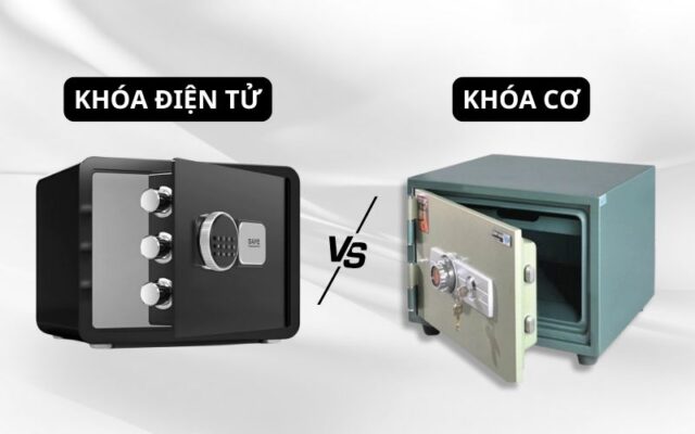 két sắt khóa cơ và két sắt khóa điện tử